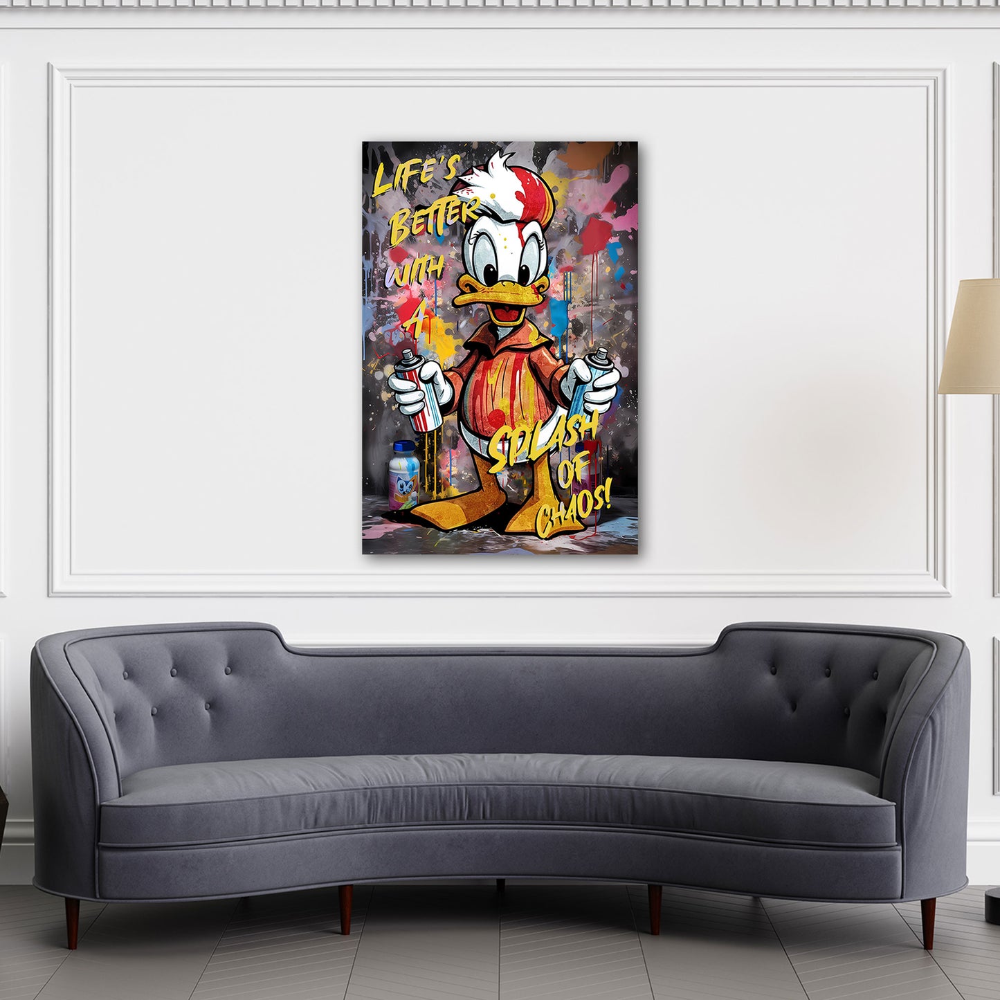 Donald Style Wandbild Graffiti Pop Art Duck und bunter Street Art