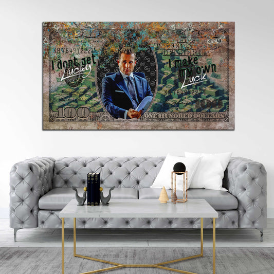Wandbild Harvey Style Pop Art Dollar Design Glück und Erfolg