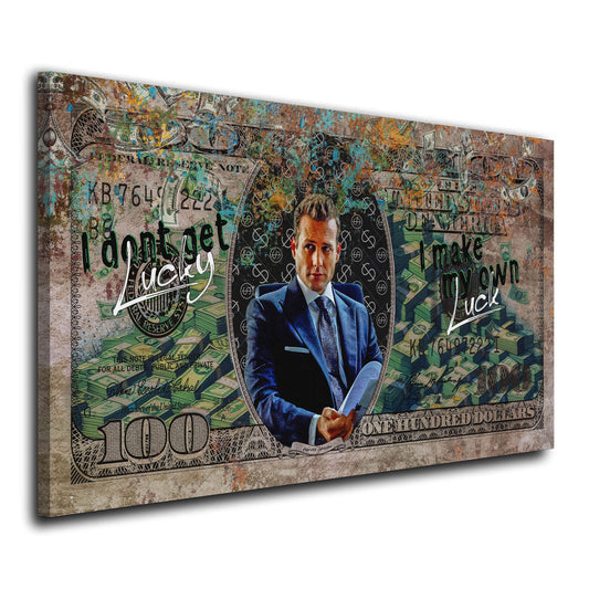 Wandbild Harvey Style Pop Art Dollar Design Glück und Erfolg