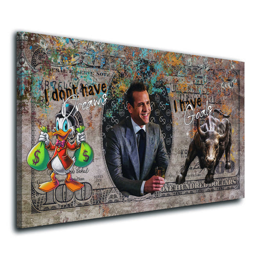 Wandbild Harvey Style Pop Art Geld Ziele Motivation modern