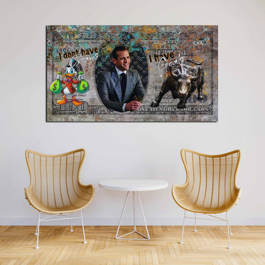 Wandbild Harvey Style Pop Art Geld Ziele Motivation modern