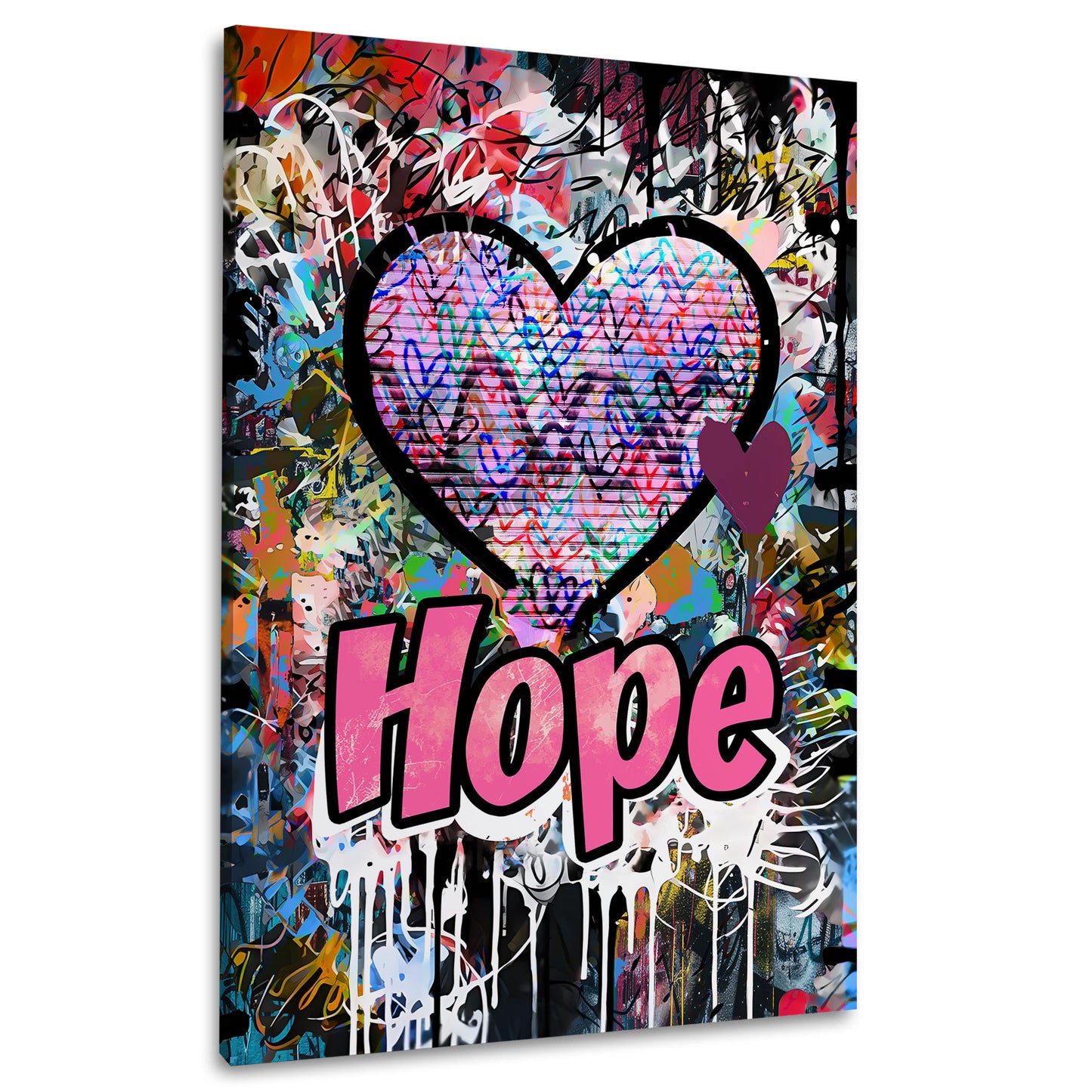Wandbild Herz Graffiti Pop Art mit Hope