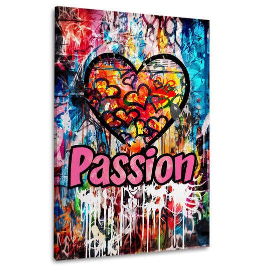 Wandbild Herz Graffiti Pop Art mit Passion