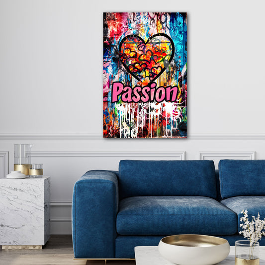 Wandbild Herz Graffiti Pop Art mit Passion