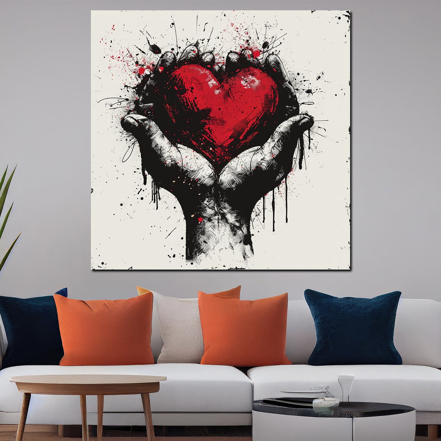 Wandbild Herz in Händen abstrakte Kunst