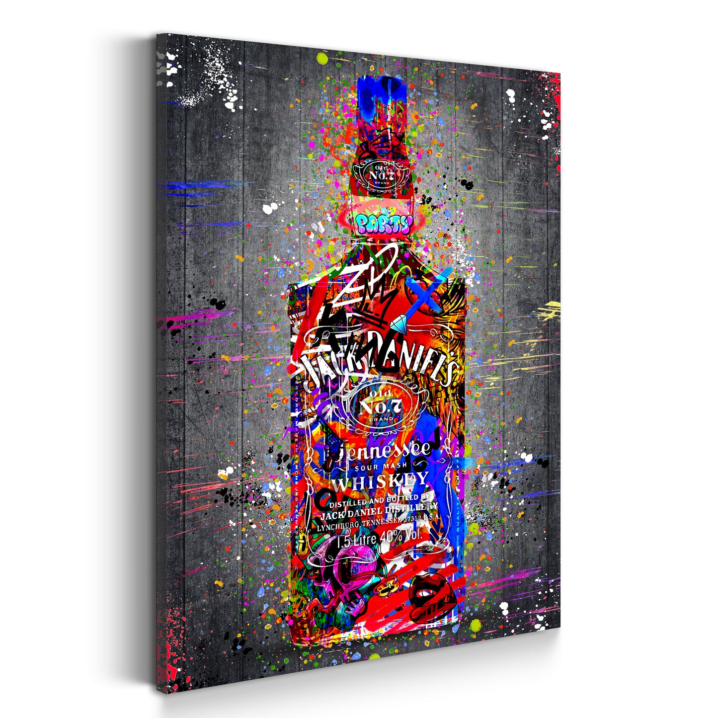 Wandbild Jack Whiskyflasche Graffiti Kunst Pop Art Stil