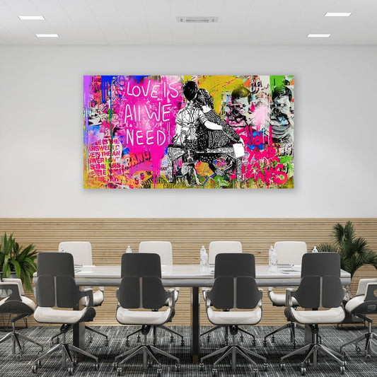 Wandbild Junge & Mädchen Street Art Love