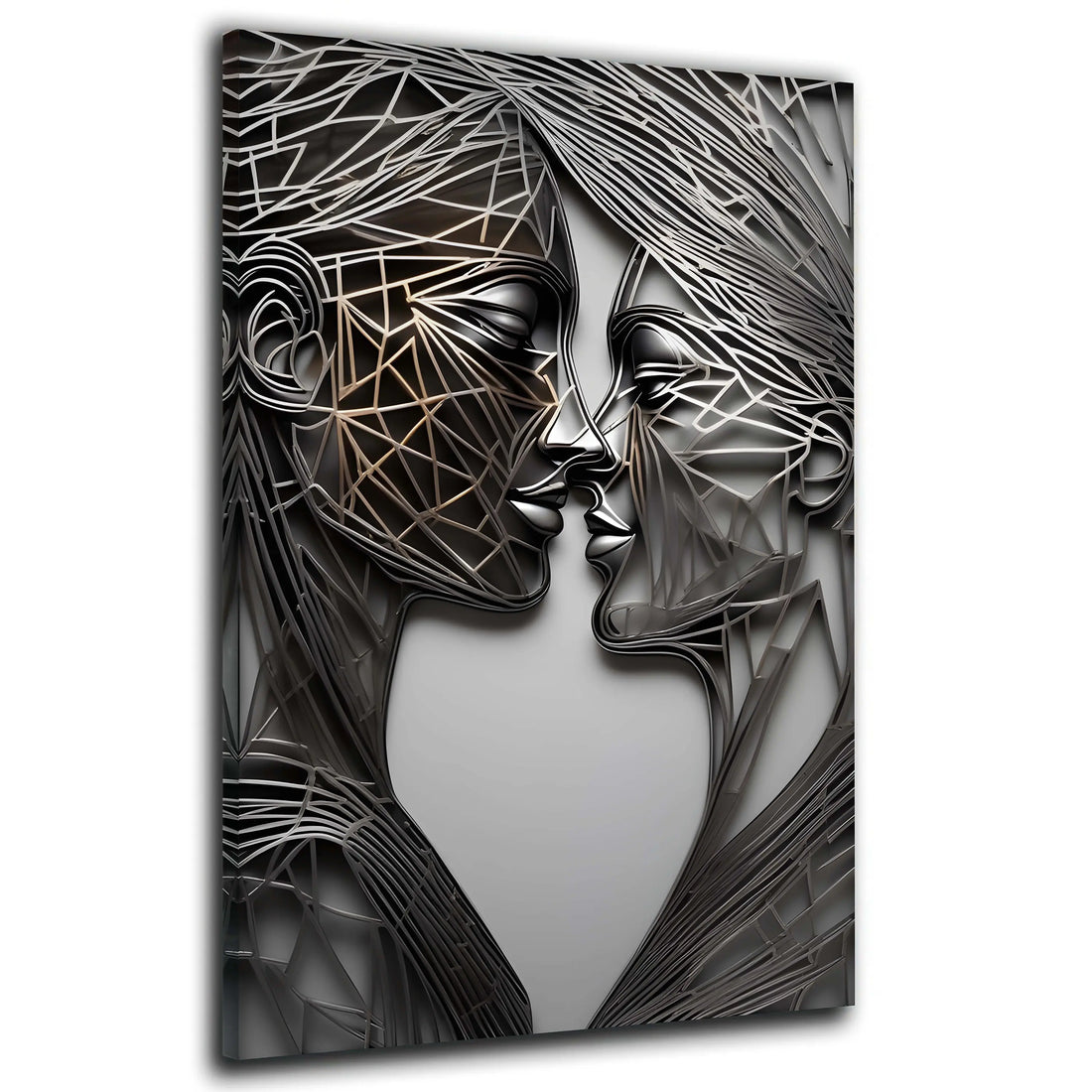 Wandbild Kiss 3D Metallfiguren