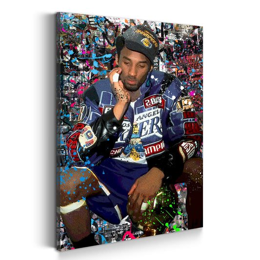 Wandbild Besketball  Kobe Pop Art sitzend Street Art Graffiti Style