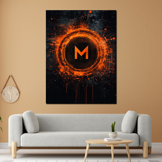 Wandbild Geld Krypto Technologie Zukunft abstrakt modern