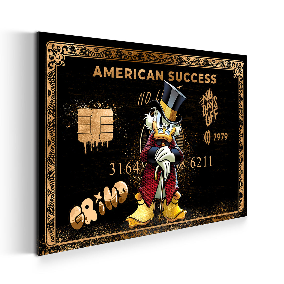 Wandbild Pop Art Kunst Duck Grind American Success Card