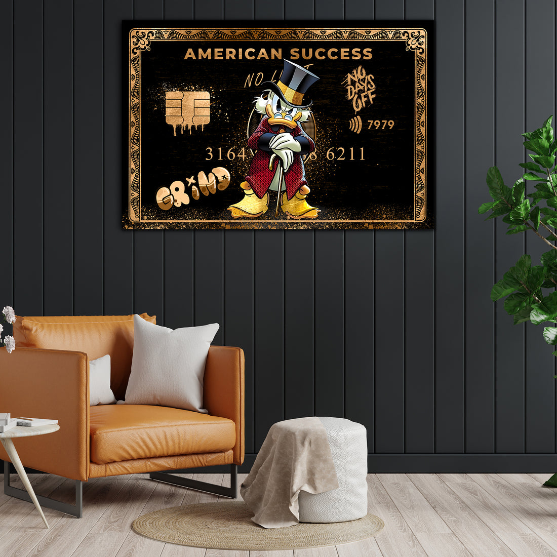 Wandbild Pop Art Kunst Duck Grind American Success Card