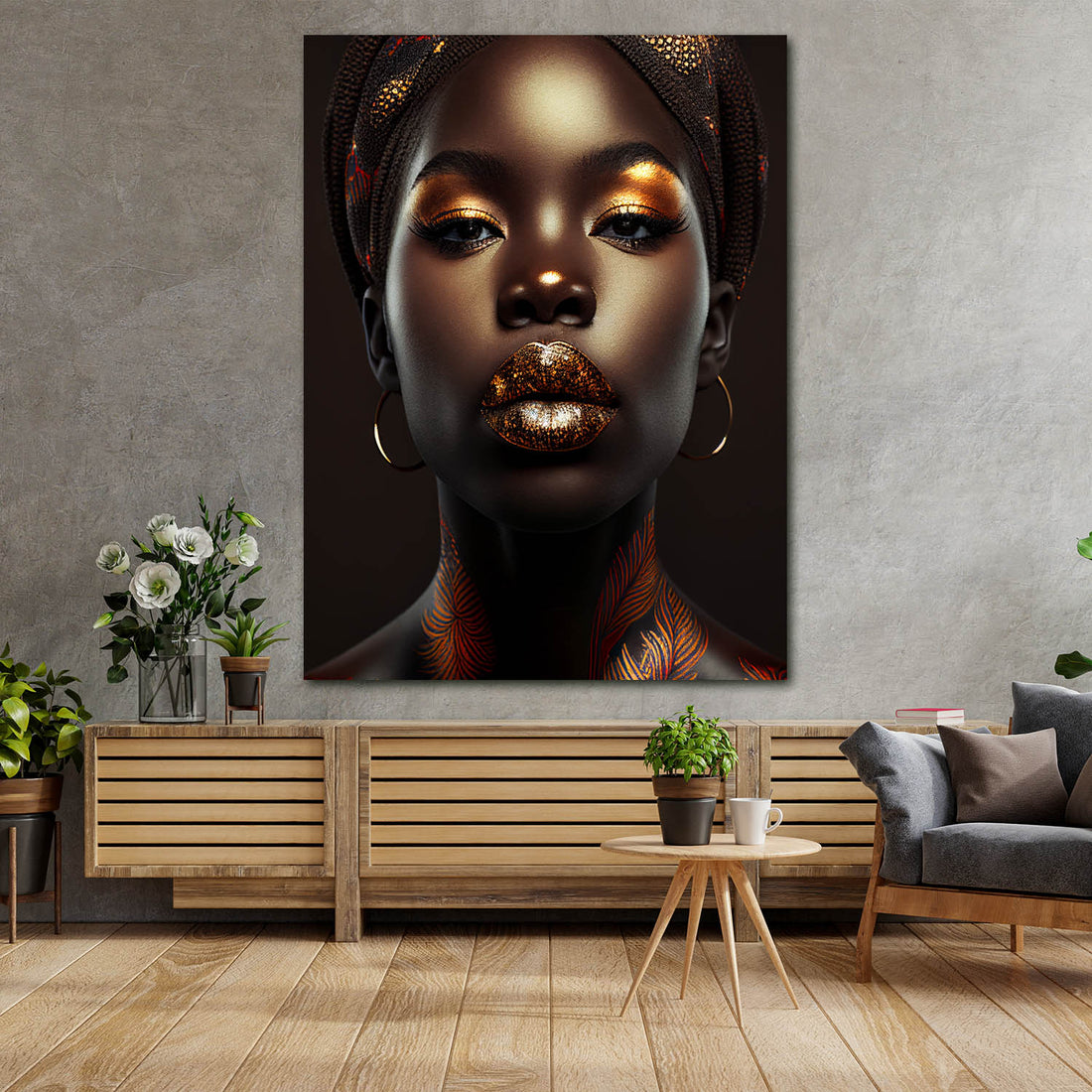 Wandbild Beautiful Lips, afrikanische Frau
