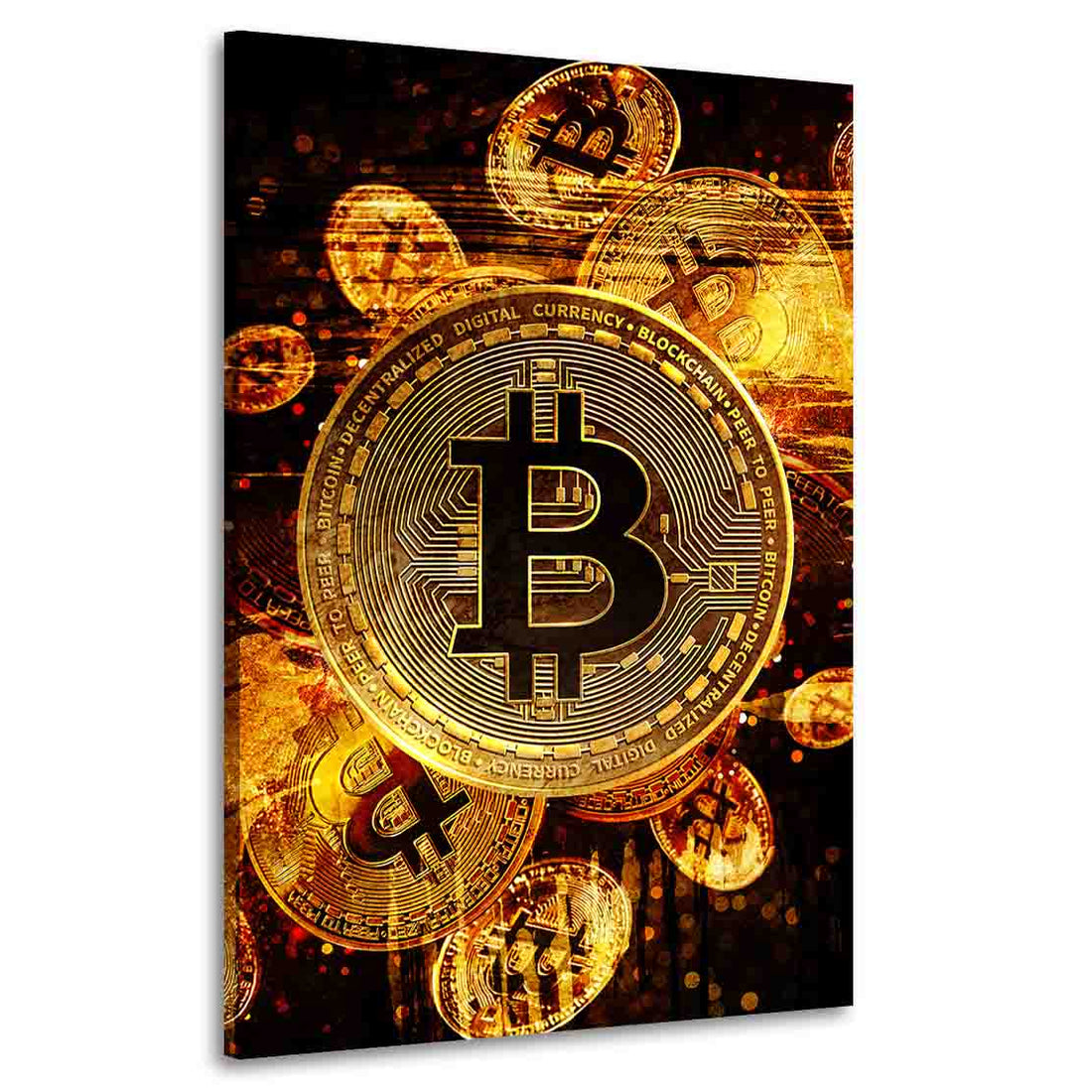 Wandbild Bitcoin Abstract Gold, Kryptowährung