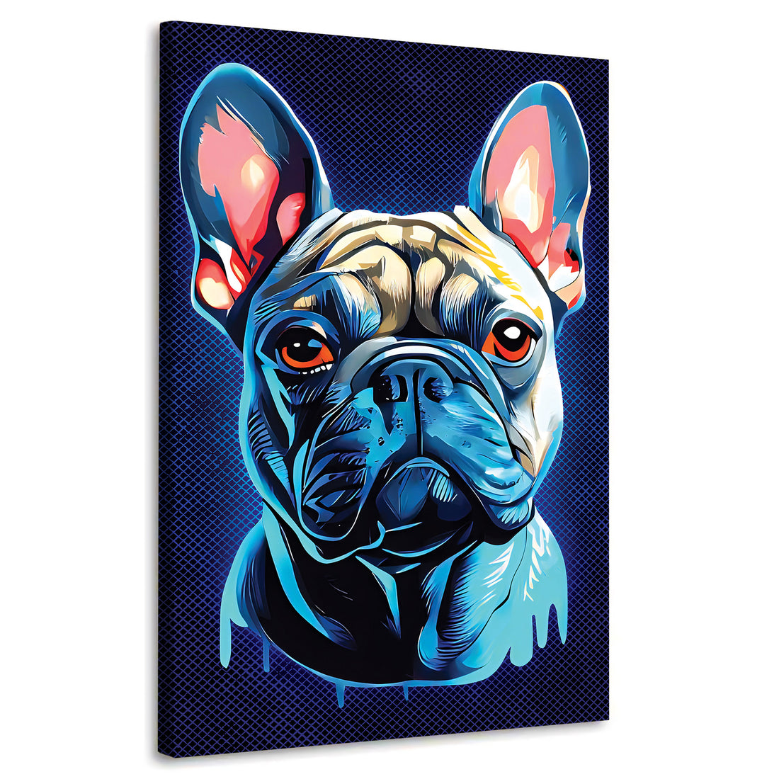 Wandbild French Bulldog Blue Style