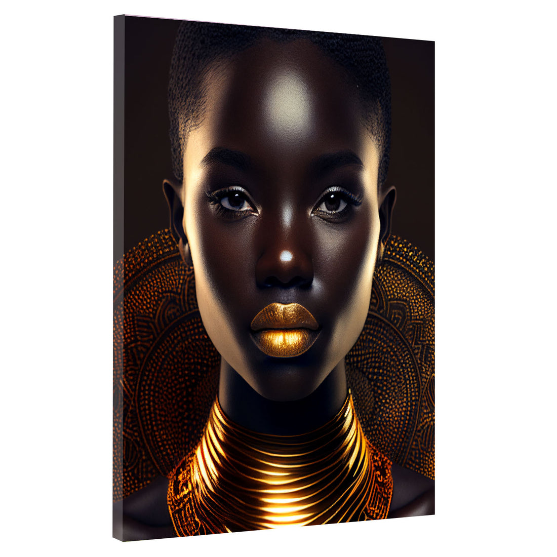 Wandbild Golden Lips, afrikanische Frau