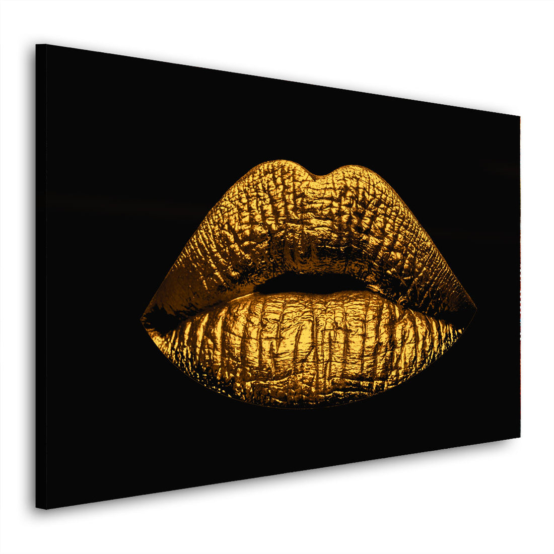 Wandbild Golden Lips