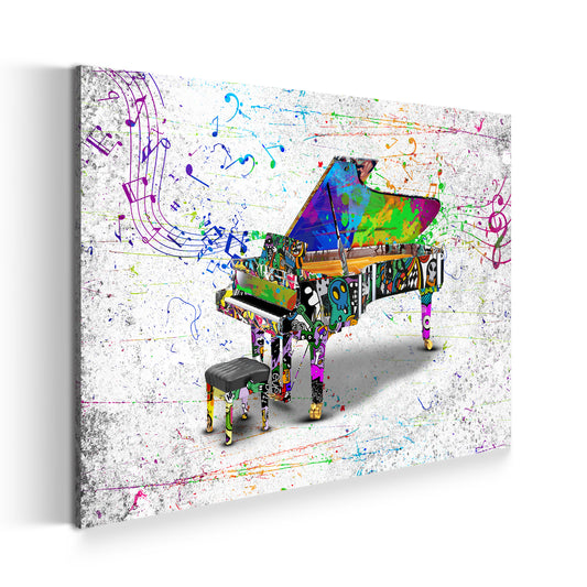 Klavier Wandbild Graffiti Street Art Piano