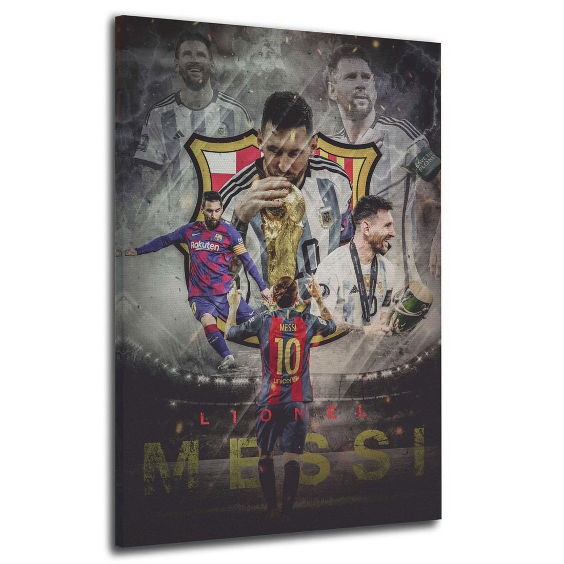 Wandbild Leinwandbild Lionel Messi Forever Champ, Fußball