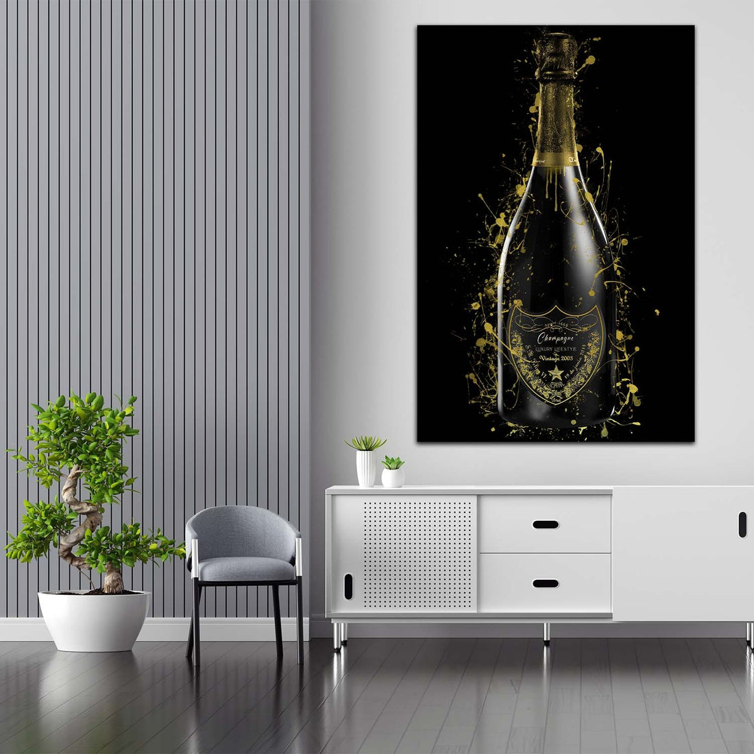 Wandbild Luxury Lifestyle Pop Art Flasche