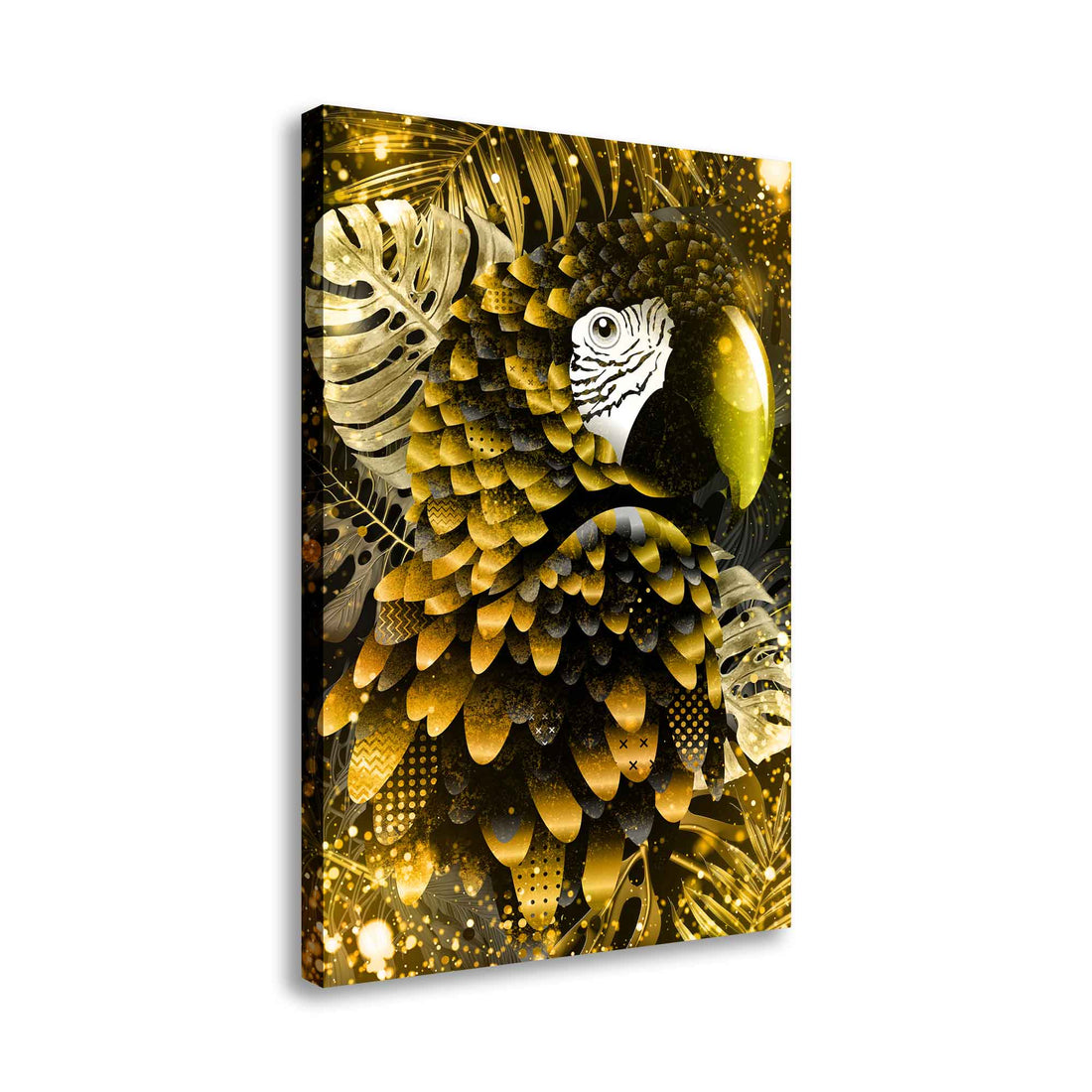 Wandbild Papagei Abstract Gold Style
