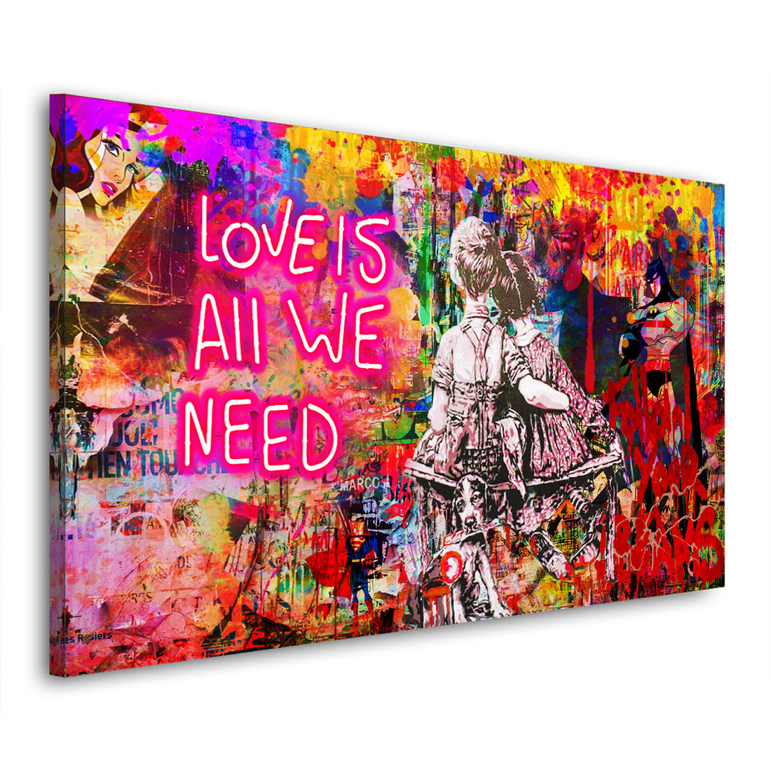 Wandbild Pop Street Art Style, Love Is All We Need