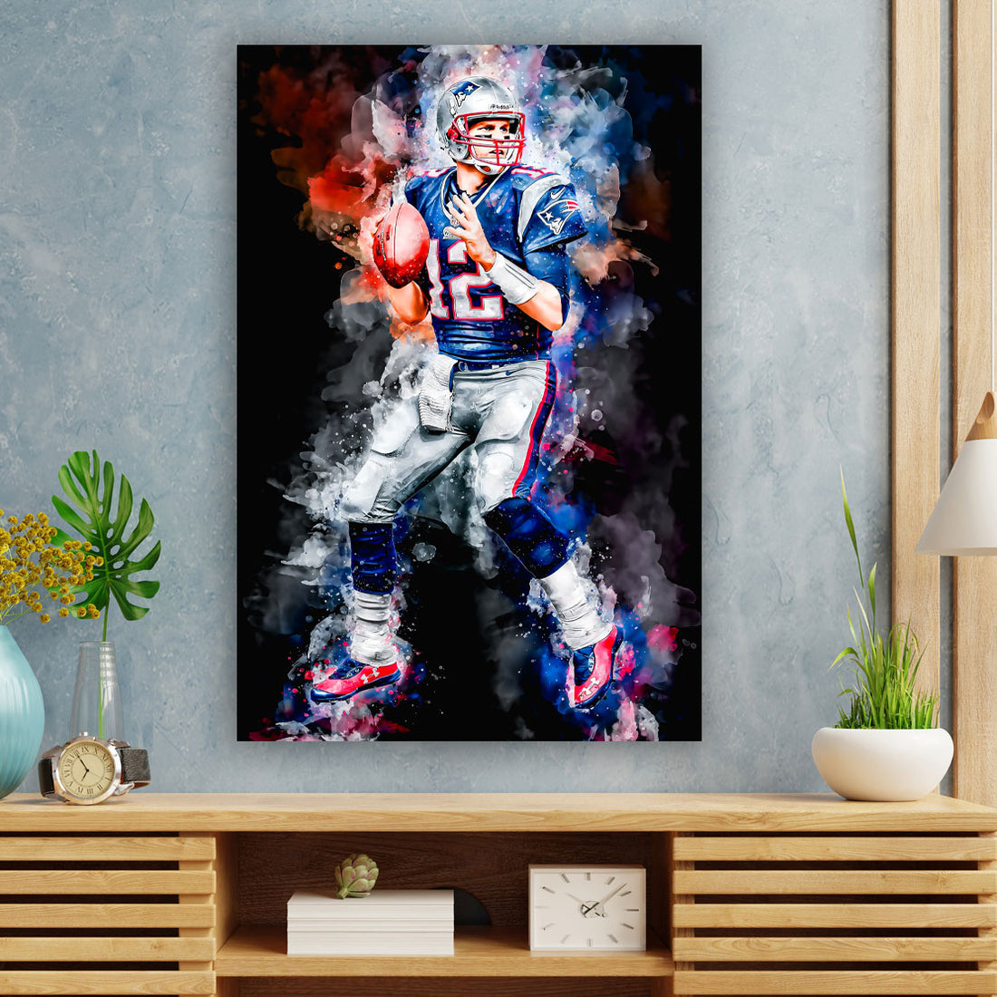 Wandbild Leinwandbild Sport American Football, NFL, Abstract Pop Art Wandkunst