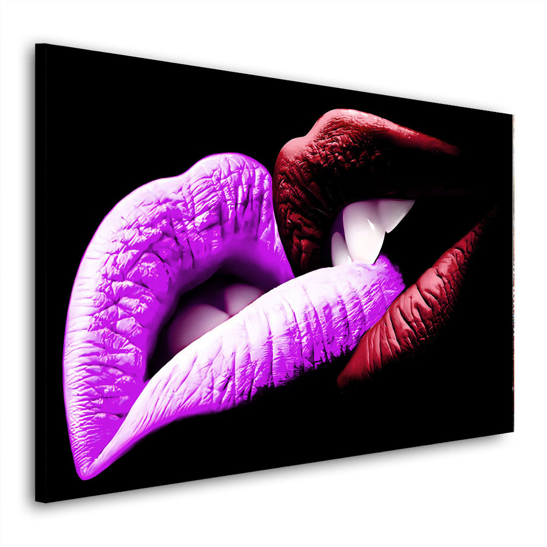 Wandbild Two Lips Black Style