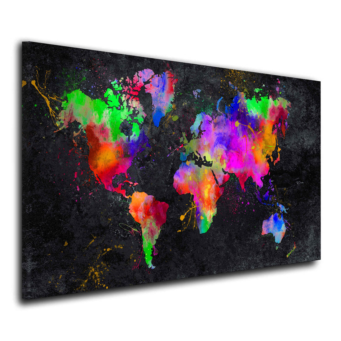 Wandbild Weltkarte Pop Art Abstract Black