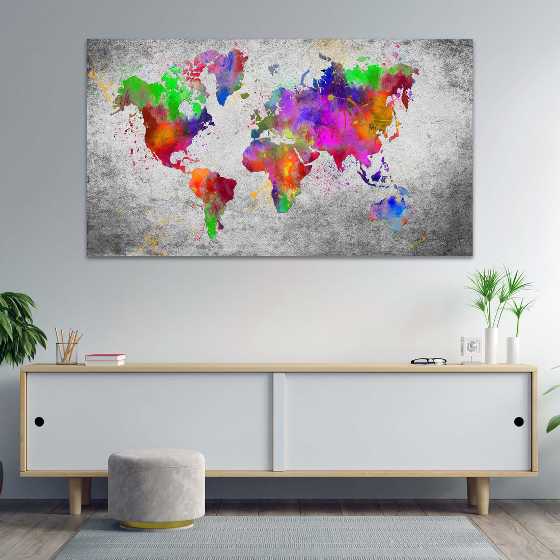 Wandbild Weltkarte Pop Art Abstract Colour