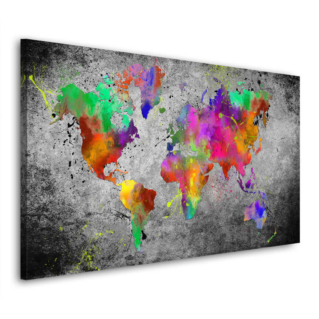 Wandbild Weltkarte Pop Art Abstract Splash