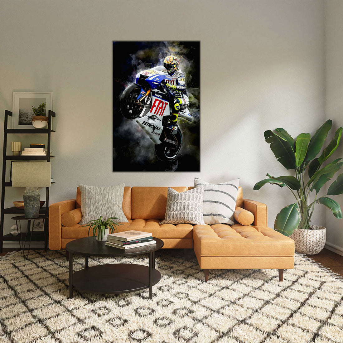 Wandbild Motorrad Rennsport Wheelie Abstract Colour