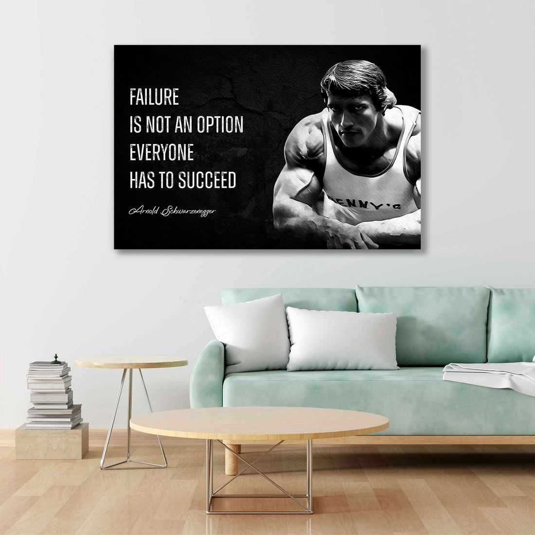 Wandbild Zitat Motivation Success Bodybuilder