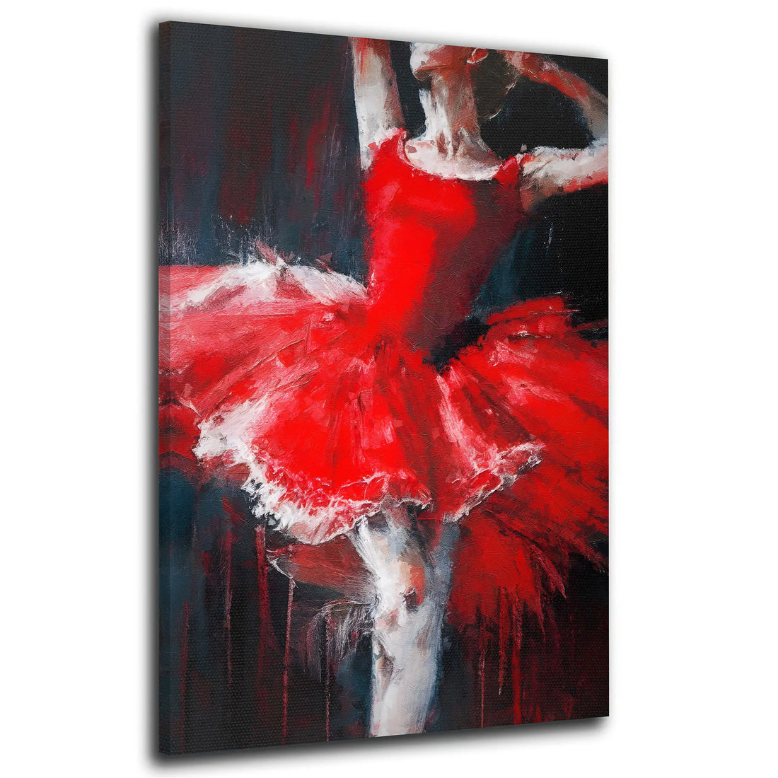 Wandbild abstrakt Ballerina im roten Kleid