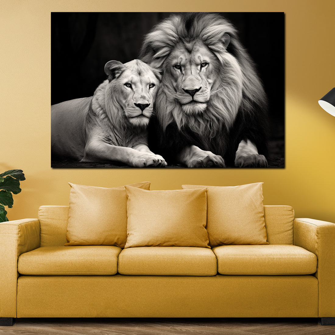 Wandbild Löwen Beautiful Lions schwarz weiß
