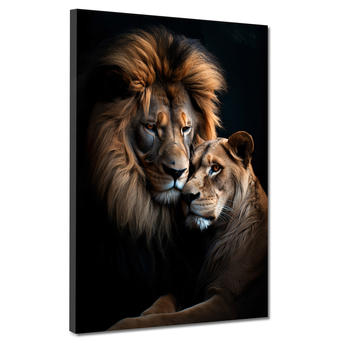 Wandbild Löwenpaar Black Style
