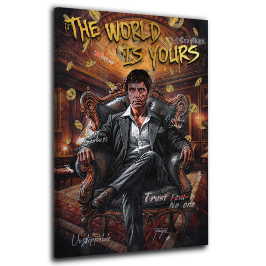 Wandbild Macht Erfolg Tony The World Is Yours Reichtum  Pop Art