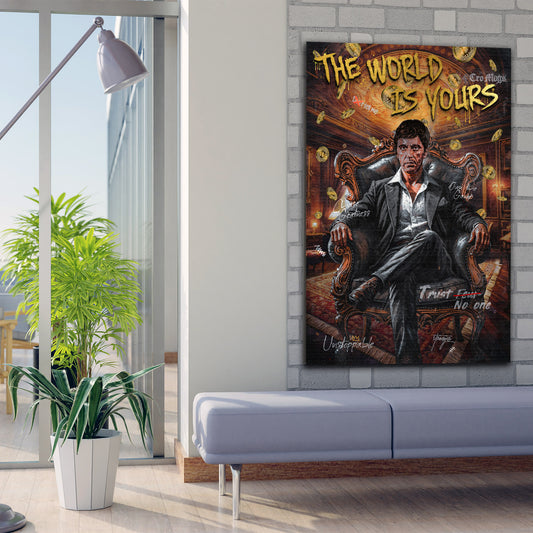 Wandbild Macht Erfolg Tony The World Is Yours Reichtum  Pop Art