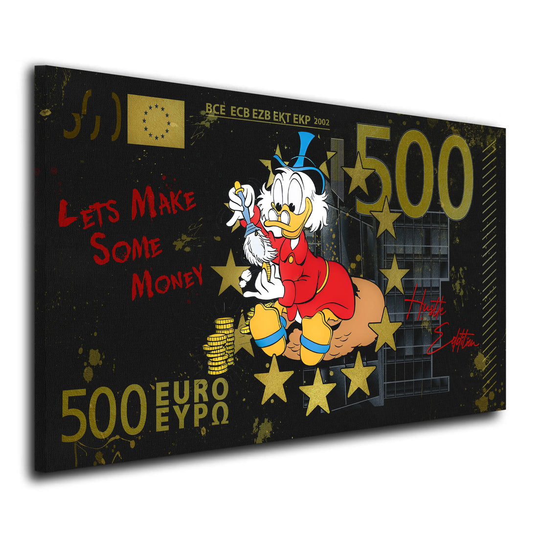 Wandbild Make Money Geldschein Duck Comic