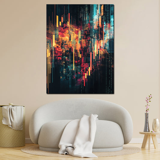 Wandbild abstrakt Börsenchart Finanzen Trading modern