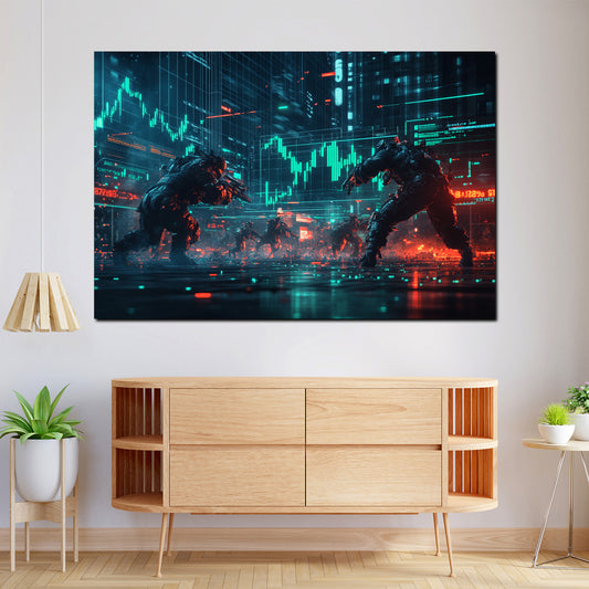 Wandbild The Future Kämpfer Börsen Trading Finanzen digital modern