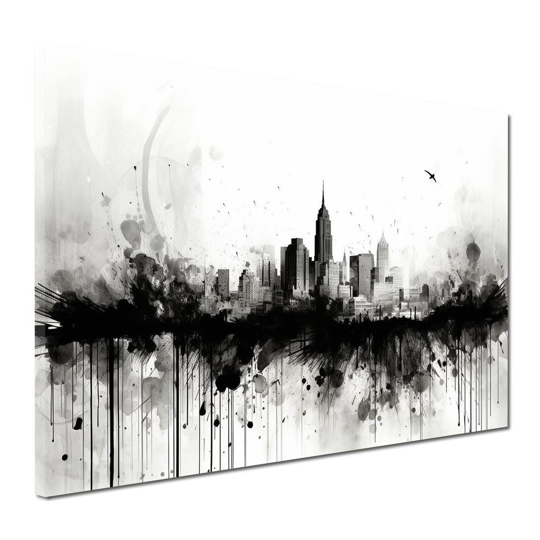 Wandbild New York abstrakt schwarz weiß, USA