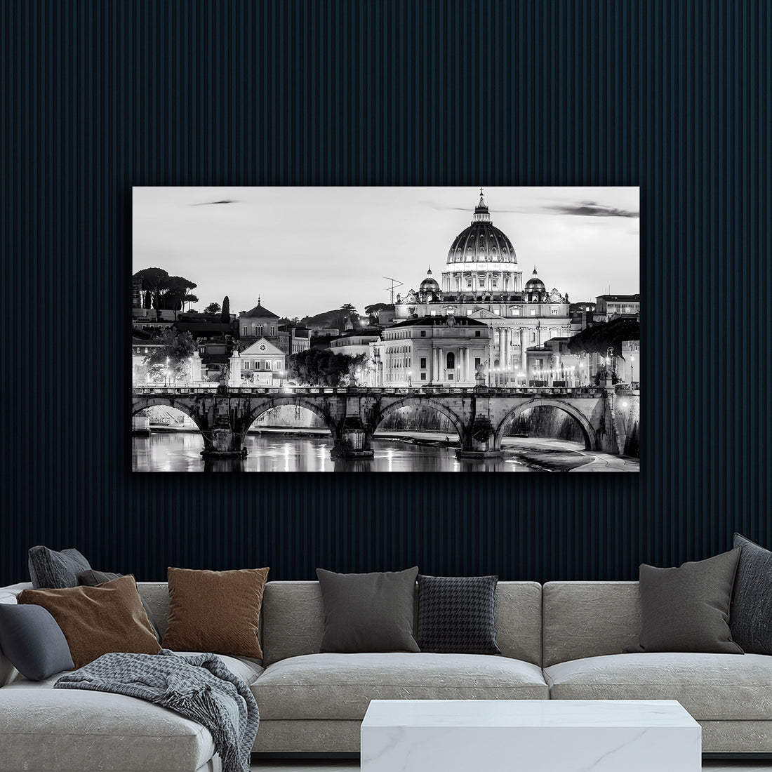 Wandbild Rom Petersdom schwarz weiß