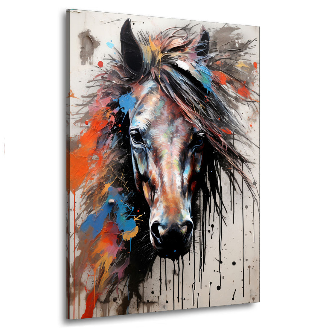 Wandbild Pferd frontal Colour Pop Art abstrakt