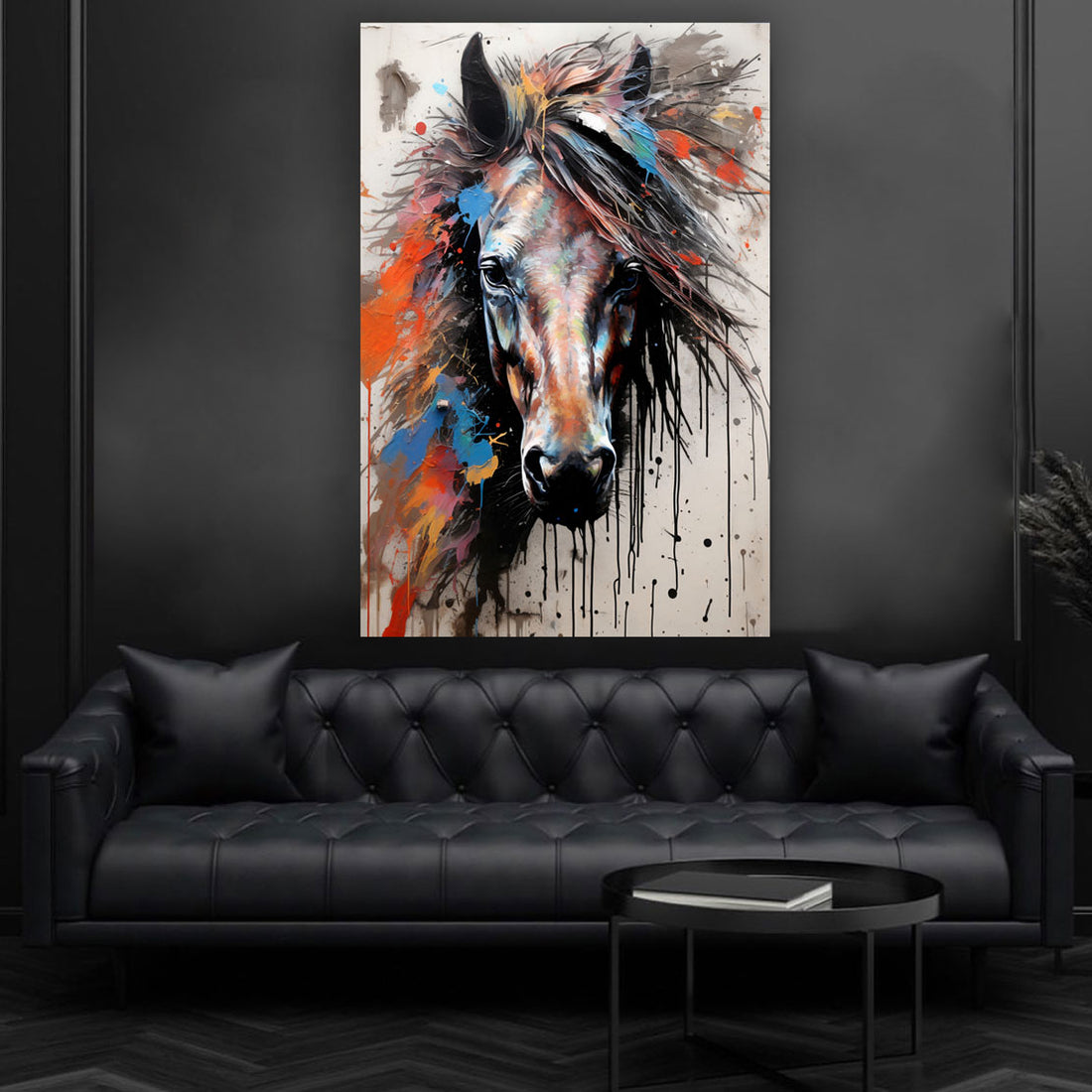 Wandbild Pferd frontal Colour Pop Art abstrakt