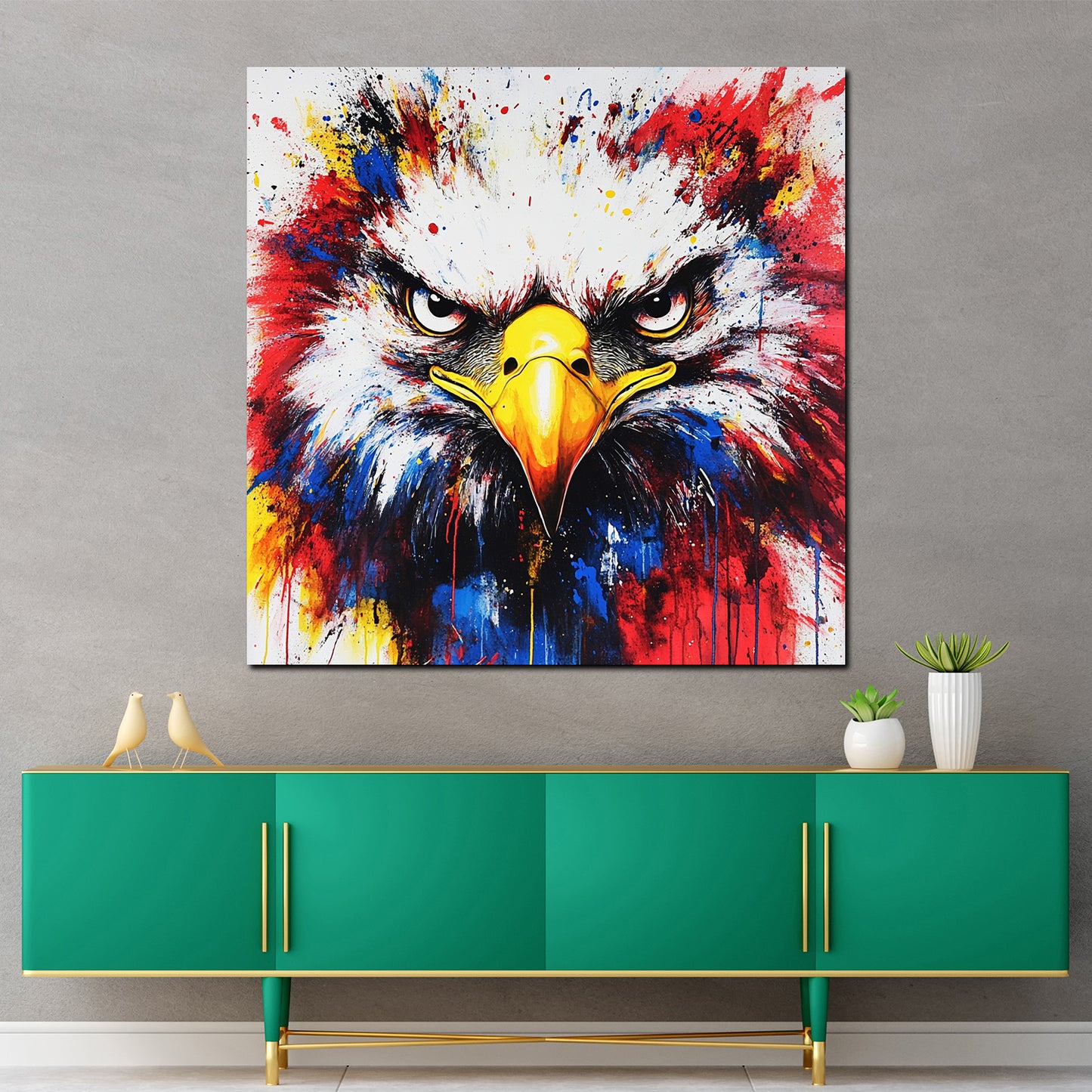 Wandbild Pop Art Adler kraftvoll bunt modern