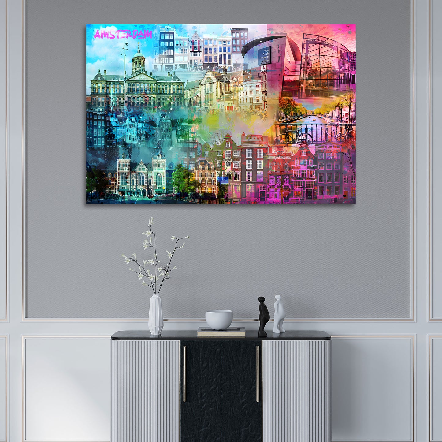 Pop Art Amsterdam Städte Skyline modern Wandbild
