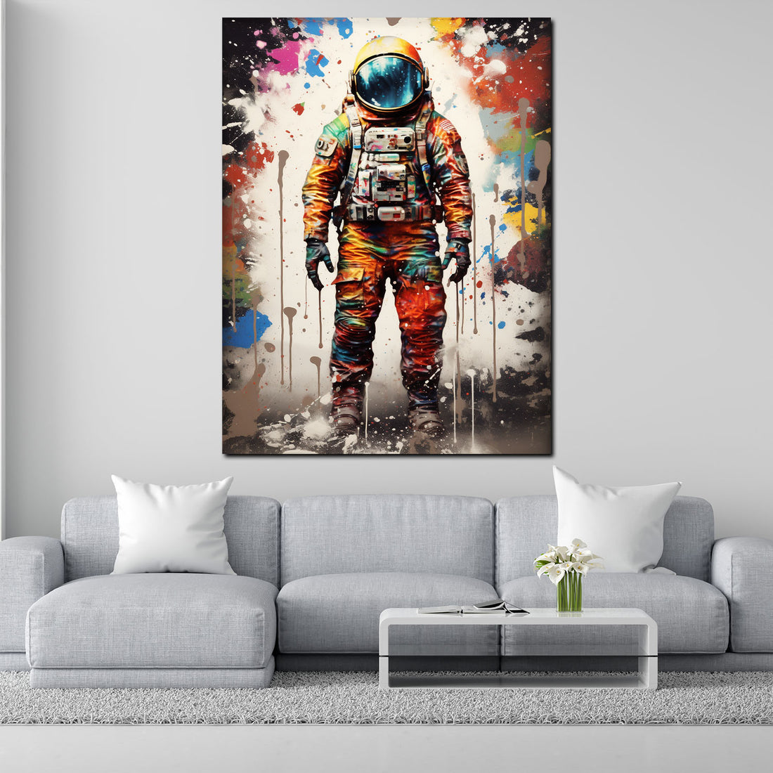 Wandbild Pop Art Astronaut Abstract Style