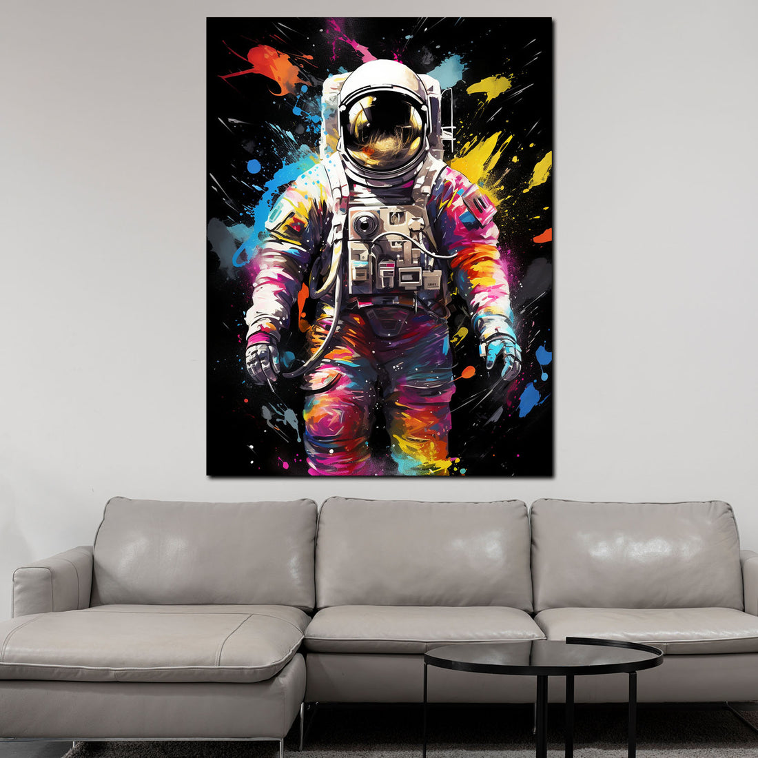 Wandbild Pop Art Astronaut Black Colour Style