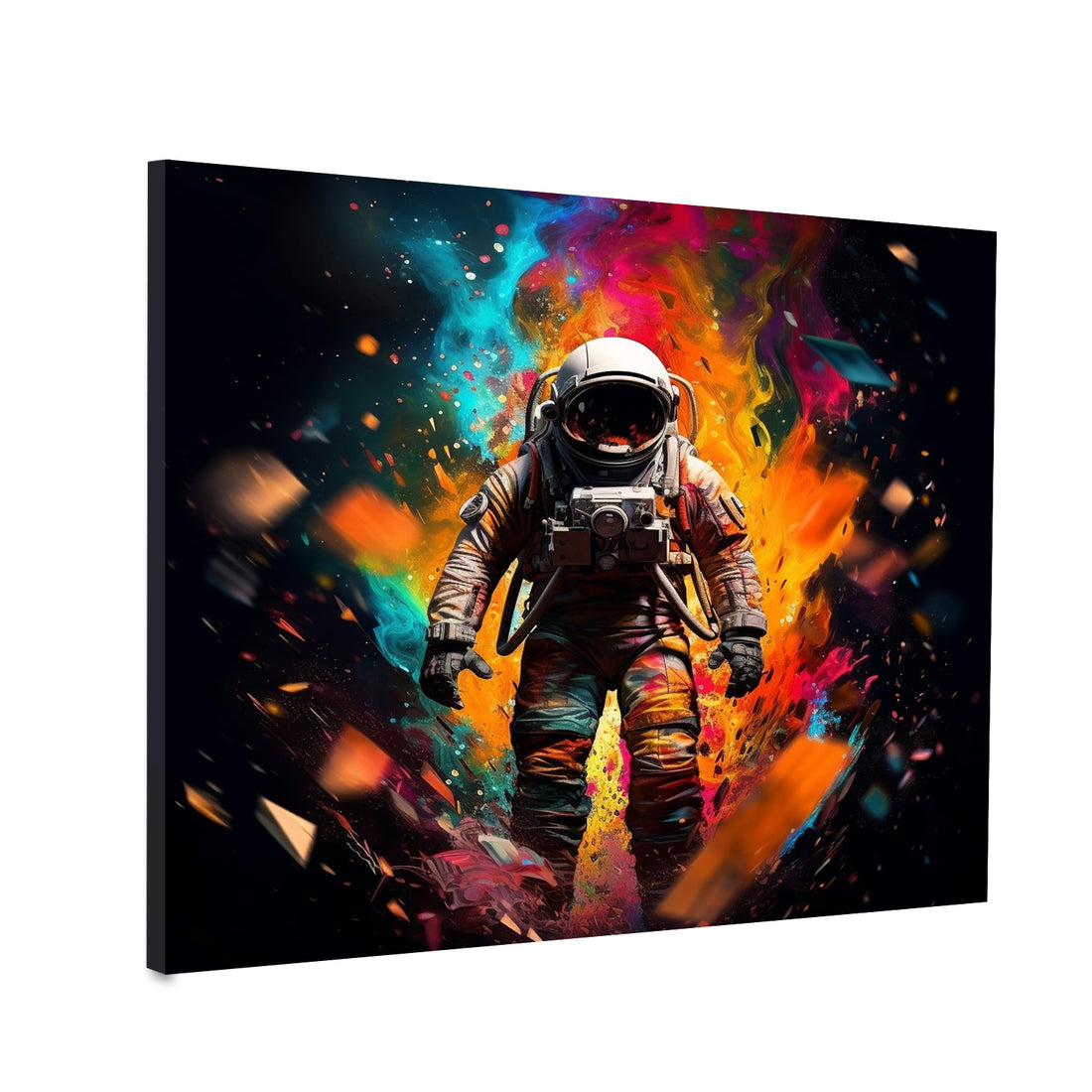 Wandbild Pop Art Astronaut Colour Splash Dark